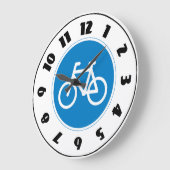 自転車道の印の時計 ラージ壁時計 (傾斜)