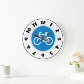 自転車道の印の時計 ラージ壁時計 (ホーム)