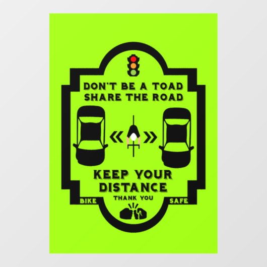 自転車道路安全認識度 ウィンドウサイン (シート)