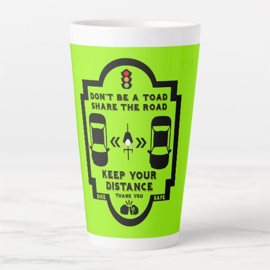 自転車道路安全認識度 カフェラテマグ (正面)