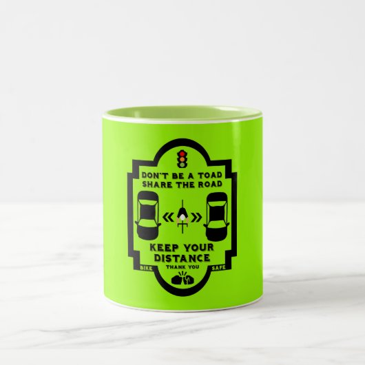 自転車道路安全認識度 ツートーンマグカップ (中央)