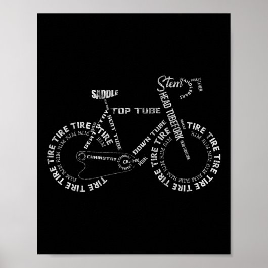 自転車部品 サイクリング 自転車乗り サイクリスト ポスター (正面)