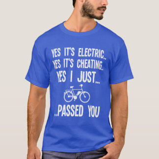 自転車電子おもしろい用Eバイク電気サイクリング Tシャツ