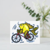 自転車魚（自転車） ポストカード (スタンド正面)