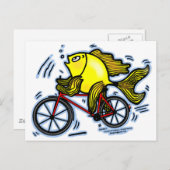 自転車魚（自転車） ポストカード (正面/裏面)