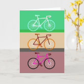 自転車3台 カード (黄色い花)