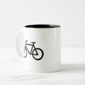"自転車」のピクトグラムのマグ ツートーンマグカップ (正面左)