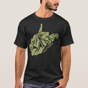 自転車 ウェストバージニア州 アウトライン オライブ マウンテン Tシャツ