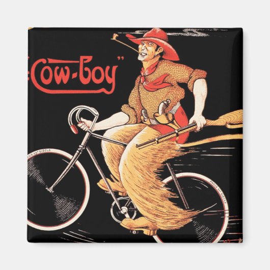 自転車「カウボーイ」をテーマにした自転車 マグネット (正面)