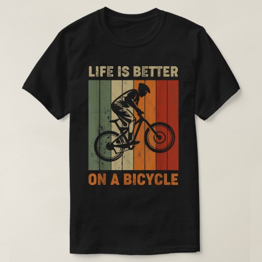 自転車、サイクリングバイク1017で生活が良い Tシャツ (デザイン正面)
