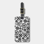 自転車 サイクリング ギア ブラック ホワイト スポーツ ラゲッジタグ (正面縦)