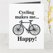 自転車 サイクリング 乗馬 サイクリスト 誕生日 カード (黄色い花)