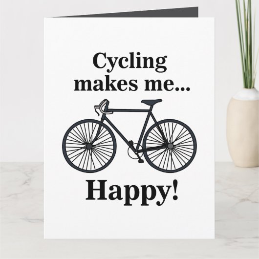 自転車 サイクリング 乗馬 サイクリスト 誕生日 カード (正面)