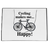 自転車 サイクリング 乗馬 サイクリスト 誕生日 ラージペーパーバッグ (正面)
