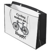 自転車 サイクリング 乗馬 サイクリスト 誕生日 ラージペーパーバッグ (裏面アングル)