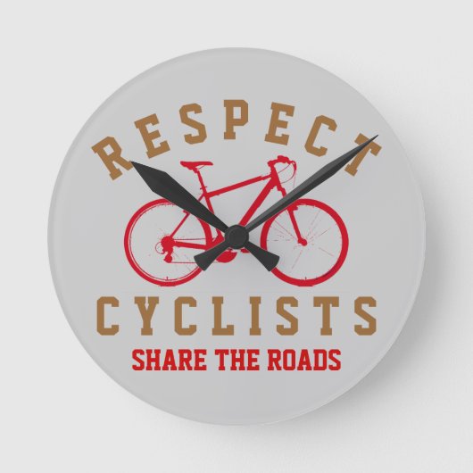自転車 – サイクリング+自転車 ラウンド壁時計 (正面)