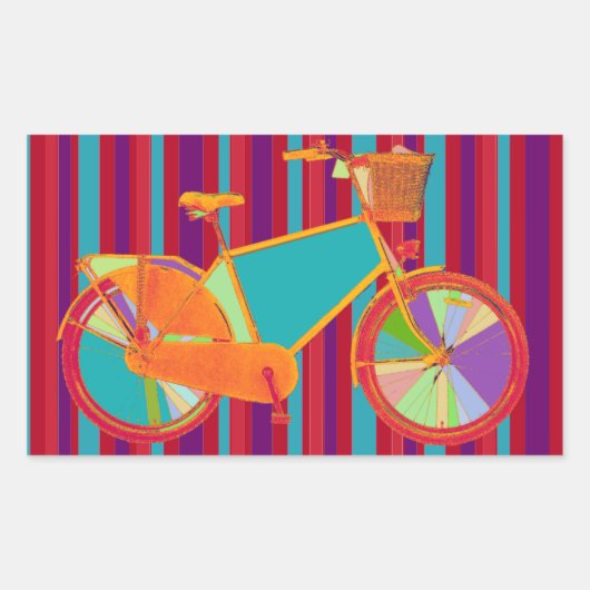 自転車 – サイクリング+自転車 長方形シール (正面)
