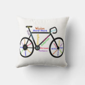自転車、サイクル、やる気を起こさせる単語 クッション (裏面)