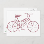 自転車、サイクル、自転車、やる気を起こさせる言葉 ポストカード (正面/裏面)