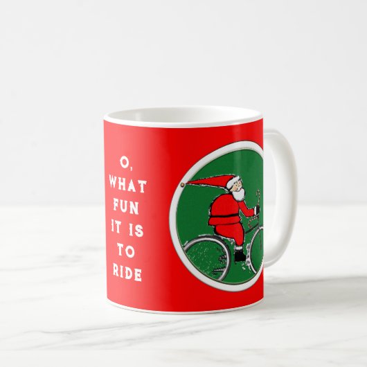 自転車 サンタ クリスマス コーヒーマグカップ (正面右)