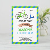 自転車·スクーターホイールおもしろいパーティの招待状 招待状 (スタンド正面)