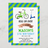 自転車·スクーターホイールおもしろいパーティの招待状 招待状 (正面/裏面)
