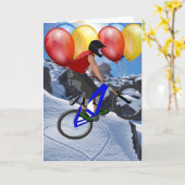 自転車 スポーツ ハッピー バースデー 家族 友達 運命 カード (黄色い花)