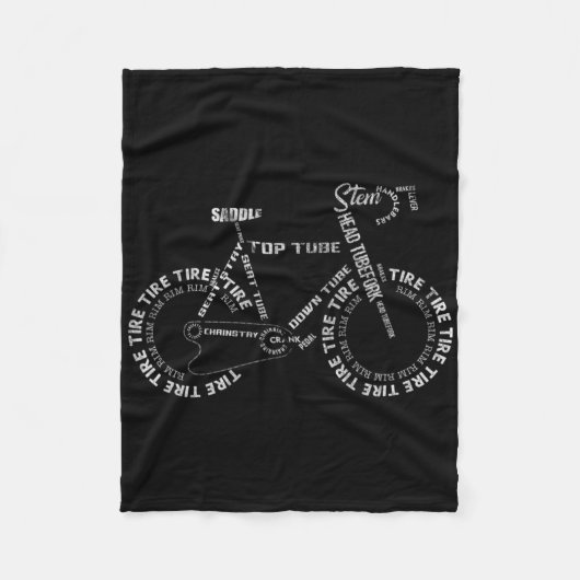 自転車 パーツ サイクリング 自転車乗り サイクリスト フリースブランケット (正面)