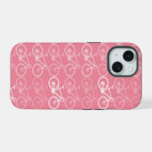 自転車 ピンク iPhone 15ケース (裏面横)
