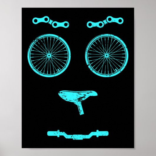 自転車 マウンテンバイク サイクリスト ギフト 自転車 ポスター (正面)
