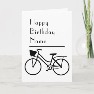 自転車 モノクロ ミニマル 誕生日 カード