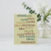 自転車 ワード クラウド ポストカード (スタンド正面)