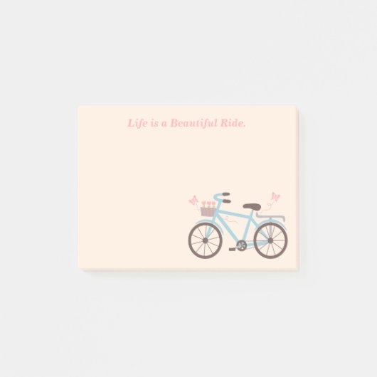 自転車 引用 人生は美しい旅 ポストイット (正面)