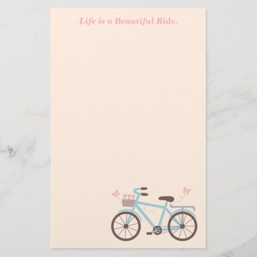 自転車 引用 人生は美しい旅 便箋 (正面)