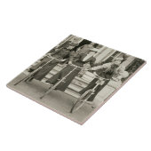 自転車、早い1900年代(b/wの写真)の3人の女性 タイル (側面)