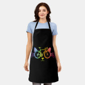 自転車 猫 LGBT エプロン (着用した状態)