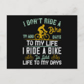 自転車 – 自転車が私の日に命を与える ポストカード (正面)