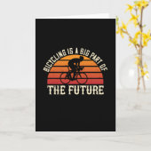 自転車 – 自転車は未来の大きな部分である カード (黄色い花)