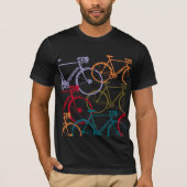自転車/自転車サイクリング カラフル Tシャツ (正面)