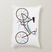 自転車、自転車スポーツやる気を起こさせる、言葉&ストライプ アクセントクッション (裏面(縦))