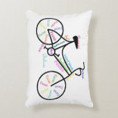 自転車、自転車スポーツやる気を起こさせる、言葉&ストライプ アクセントクッション (正面(垂直))