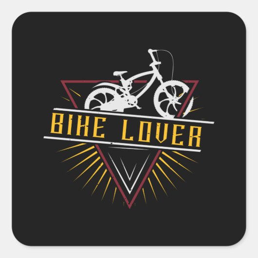 自転車 – 自転車愛好家 スクエアシール (正面)