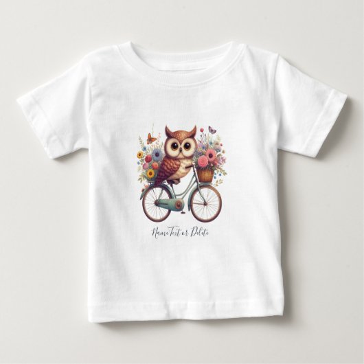 自転車 自転車 ふくろう Tシャツ (正面)