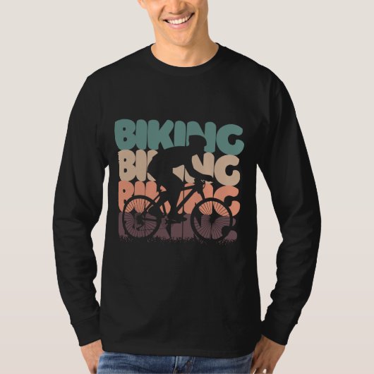 自転車 自転車 自転車 ビンテージ レトロ カラー バイク Tシャツ (正面)