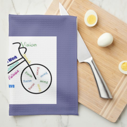 自転車、自転車、自転車、自転車、スポーツ、サイクリングやる気を起こさせる、 キッチンタオル (四つ折り)