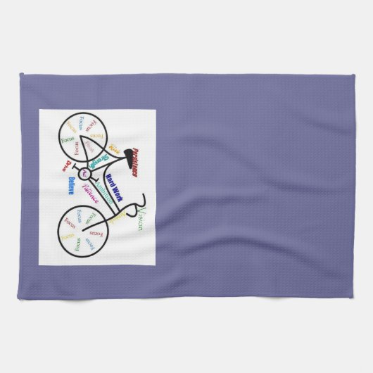 自転車、自転車、自転車、自転車、スポーツ、サイクリングやる気を起こさせる、 キッチンタオル (横)