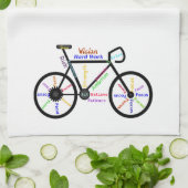 自転車、自転車、自転車、自転車、スポーツ、サイクリングやる気を起こさせる、 キッチンタオル (折り畳み)