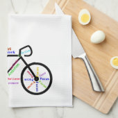 自転車、自転車、自転車、自転車、スポーツ、サイクリングやる気を起こさせる、 キッチンタオル (四つ折り)