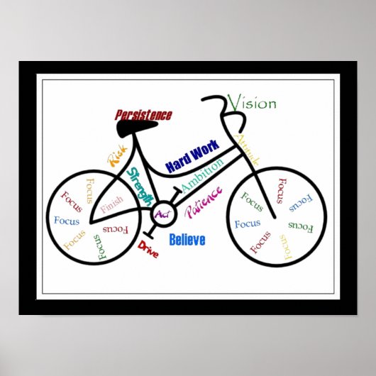 自転車、自転車、自転車、自転車、スポーツ、サイクリングやる気を起こさせる、 ポスター (正面)