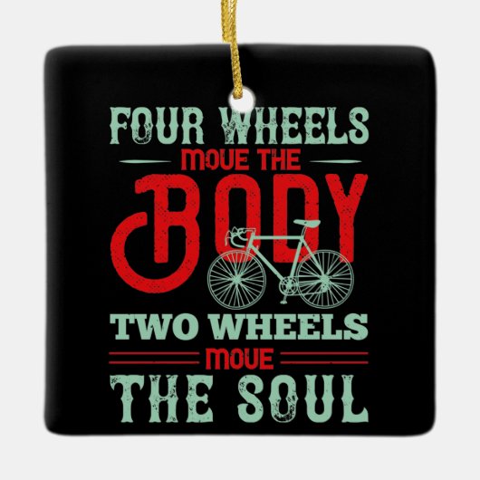 自転車 – 2つの車輪が魂を動かす セラミックオーナメント (正面)